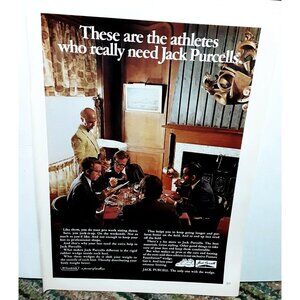1971 Jack Purcell Shoes Athlete Original Print Ad Vintage